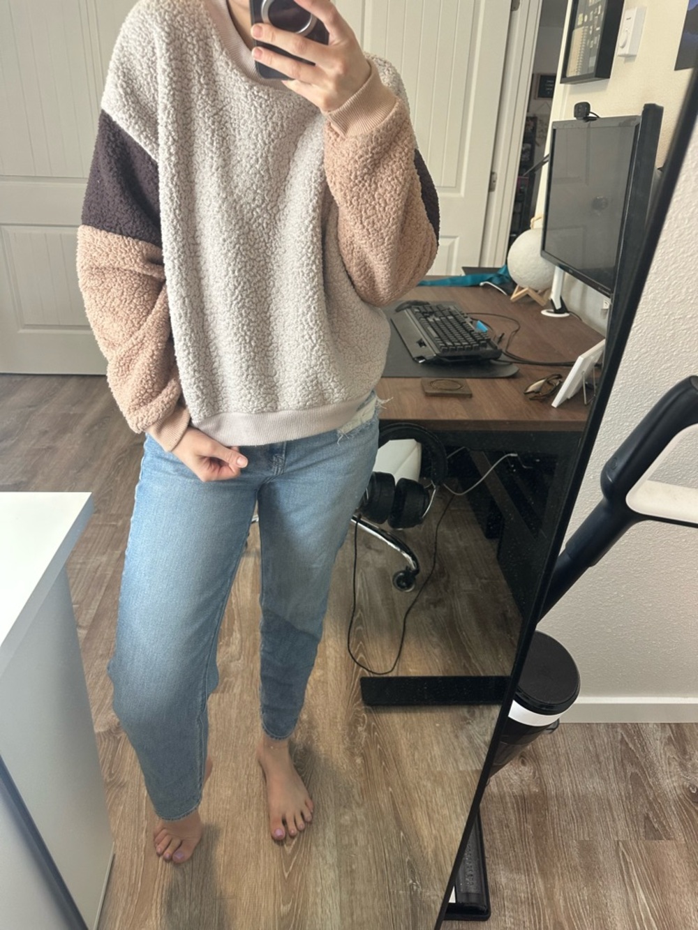 Cozy Colorblock Sherpa Pullover